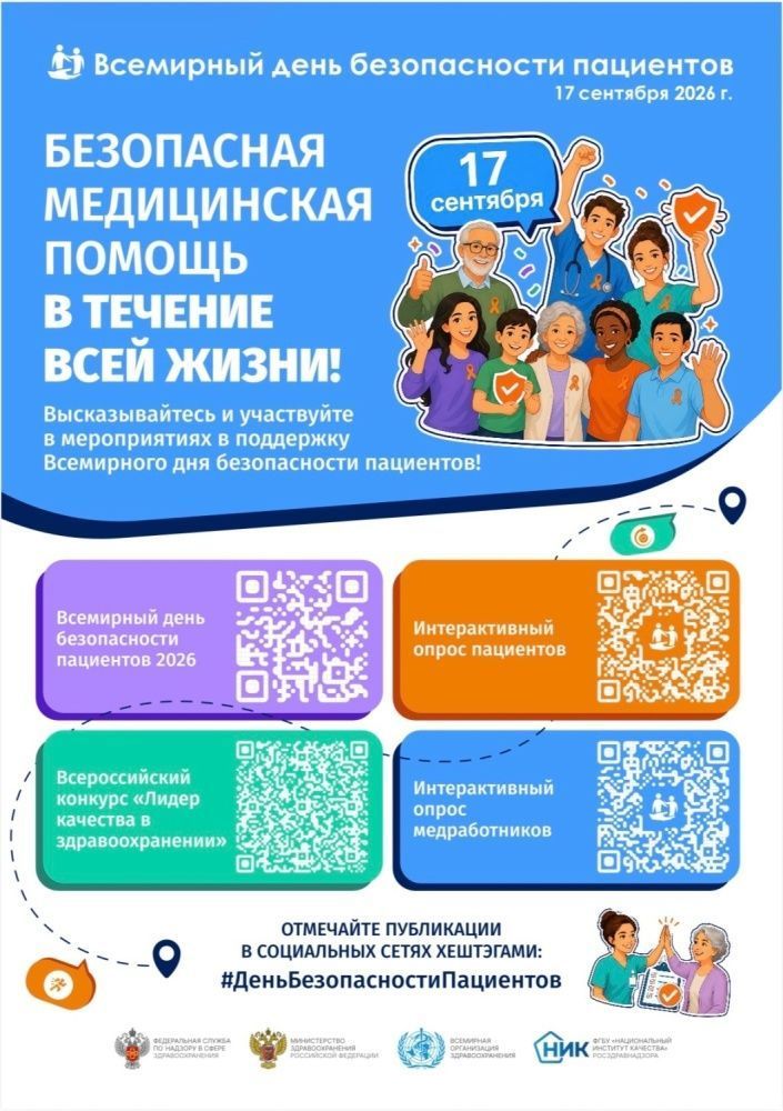 17 сентября 2026 г. - Всемирный день безопасности пациентов